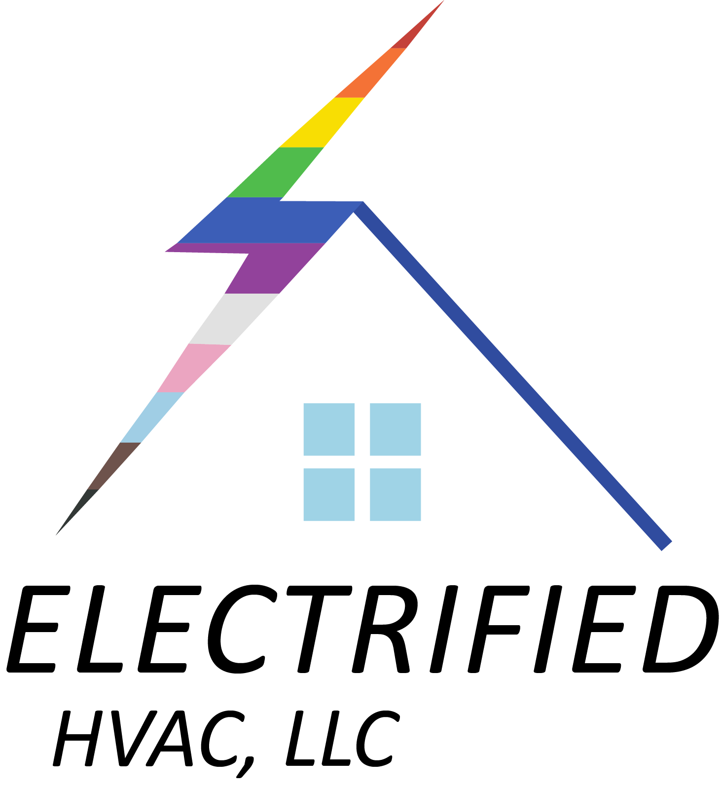 Electrified HVAC, LLC with lightning bolt and house logo
